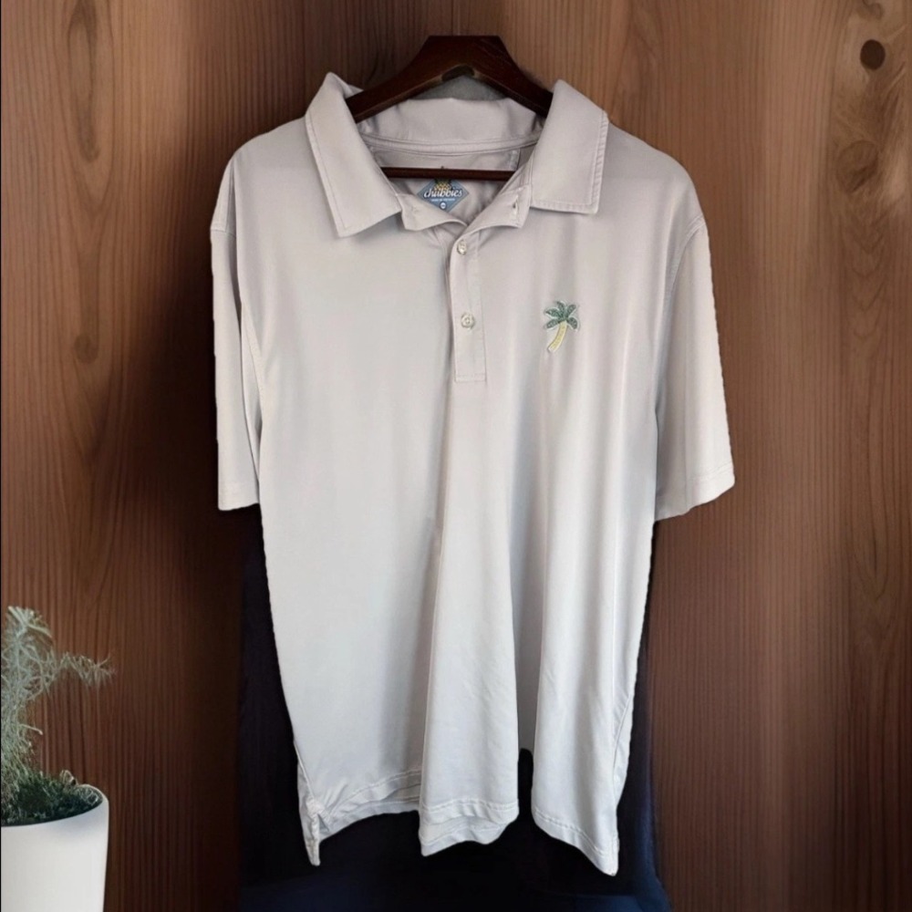 Chubbies Mens Polo Shirt XXL Gray Palm Tree Golf Bamboo Charcoal Blend